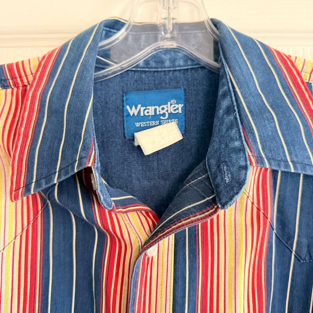 VINTAGE 90s Wrangler Pearlsnap - Picture 2 of 4